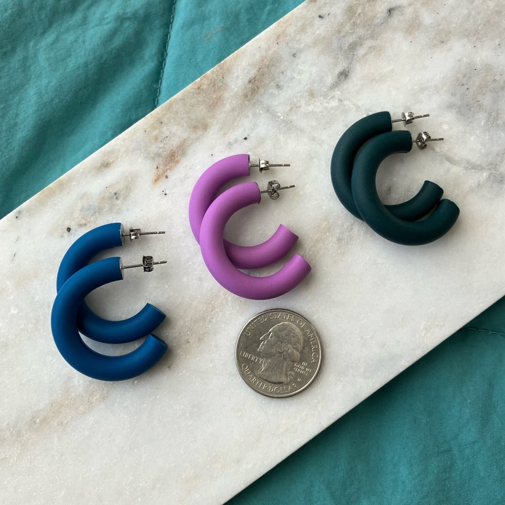 Polymer Clay Hoops - Set #1 - Picture 3 of 5
